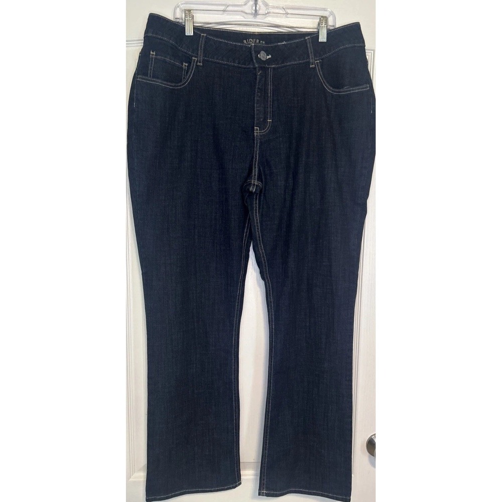 Lee Riders Jeans Women Size 16W M Mid Rise Boot Dark Wash Stretch Denim NWT
